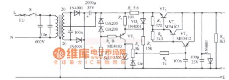 0～15V regulators power supply with current-limiting protection circuit diagram