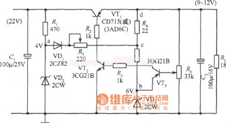 12V Collector output fixed power supply circuit diagram one