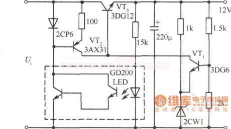 l2V fixed power supply with optical coupling adopted for short-circuit-proof circuit diagram