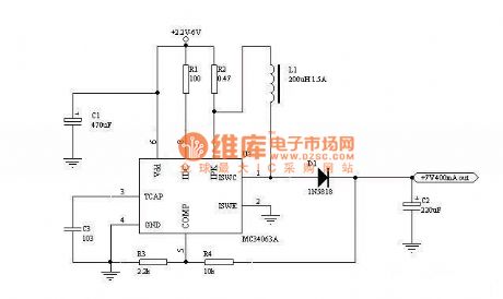 MC34063 2.2V-6V Boost to 7V circuit diagram