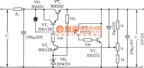 12V Series and parallel compound fixed power supply circuit diagram
