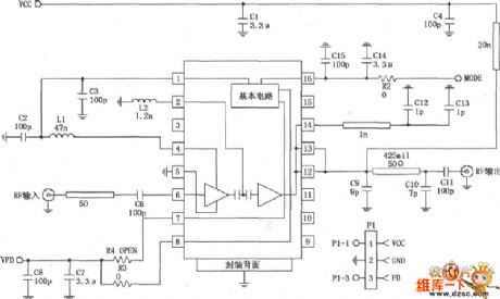 824~849MHz power amplifier circuit composed of RF2152