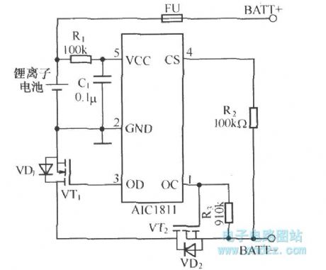 Single quarter lithium ion battery protection circuit with AICL811