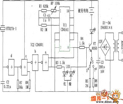 CD4541 cadmium nickel storage cell recharger circuit diagram