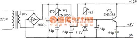 12V、5V Dual regulated power supply circuit diagram