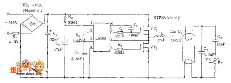 Electronic rectifier circuit diagram composed of L6569