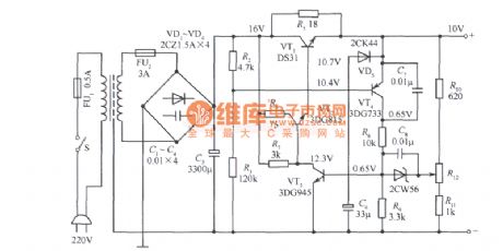 IOV fixed power supply circuit diagram with l20～250V grid voltage