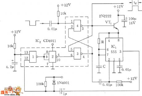 Low power consumption monostable circuit diagram