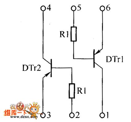 The inside circuit diagram of crystal triode IMB3A