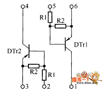 The inside circuit diagram of crystal triode IMB10A、IMB11A、IMB2A
