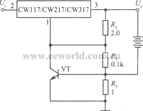 Charger with current-limiting protection composed of CW117