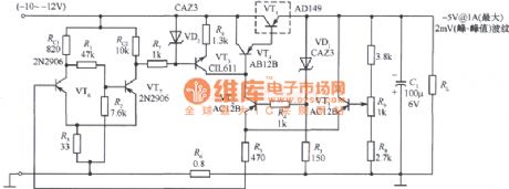 5v Fixed power supply circuit diagram with short-circuit protection