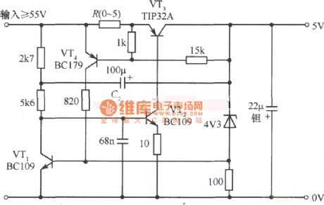 Over overload protection 5V fixed voltage power supply circuit diagram