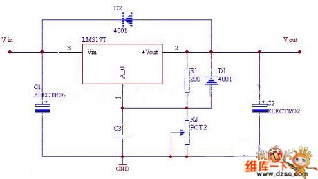 Common LM317 Integration Fixed Voltage Power Suppply Circuit Diagram
