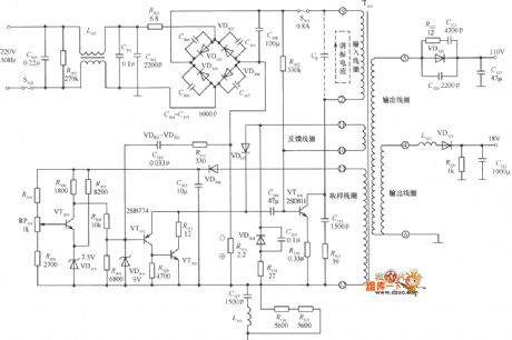 Real-time high-voltage switching power supply circuit diagram