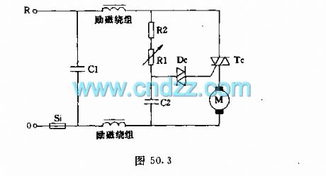 Series-excited motor conditioning speed circuit with two-way trigger tube