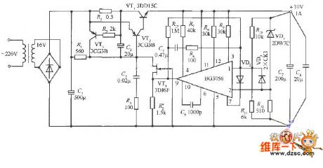 Reliable performance 1OV、1A Fixed Voltage Power Suppply Circuit Diagram