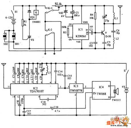 Wireless motorcycle burglar alarm circuit