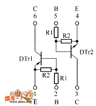 The inside circuit diagram of crystal triode EMD30