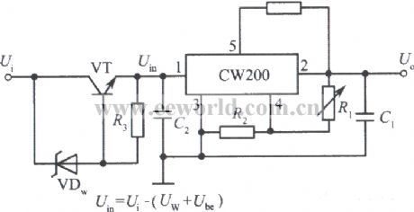 High input voltage integrated regulated voltage power supply circuit with CW200 No.1
