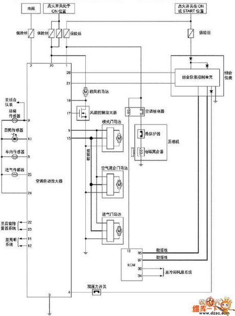 Nissan T30 air conditioning system circuit diagram--diesel engine circuit diagram