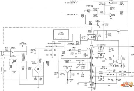Skyworth 3T30 color TVs switching power supply circuit diagram