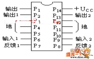 The configuration and pin circuit diagram of LM378