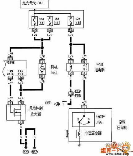 Dong Feng Nissan photic air-condition system circuit diagram