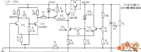With short-circuit protection fixed voltage power supply circuit diagram
