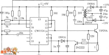 Single-ended flyback integrated switching power supply circuit diagram