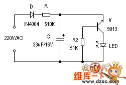 Low-power consumption AC flashing light circuit diagram