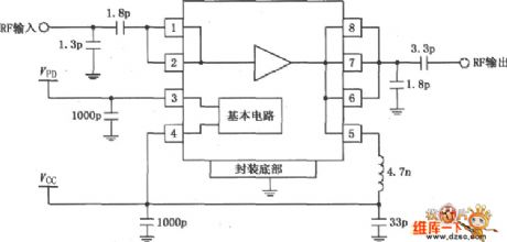 2450MHz final level high power linear amplifier circuit composed of RF2126