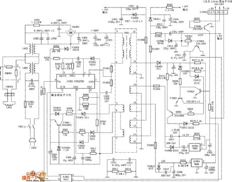 Konka P2592N Mirror TV switching power supply (DTR-S6709A) circuit diagram