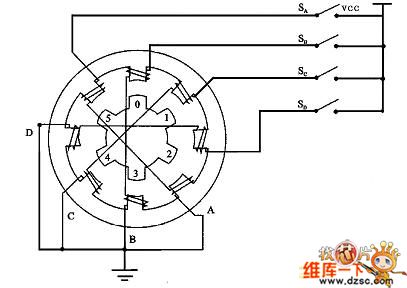 Four-phase stepper motor step signal circuit