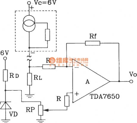 Precision centigrade thermometer circuit composed by SL134 integrated temperature sensor