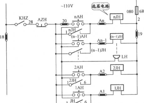 JHo-751 semi-automatic cargo elevator button circuit