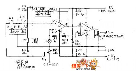 Sine oscillating circuit diagram