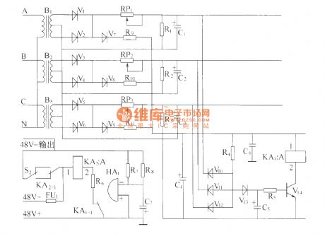 AC distribution unit monitoring alarm circuit(P50-II)