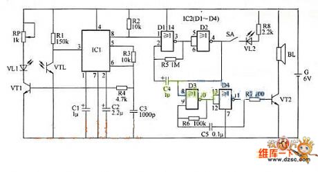 Infrared reflector type of electronic bell circuit diagram
