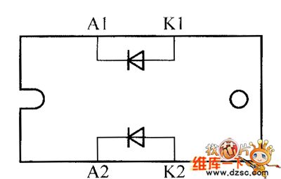 The inside circuit diagram of crystal diode STTH6006TV1、STTH60L6TV、STTH6110TV1