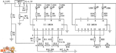 LED display electronic voltmeter circuit