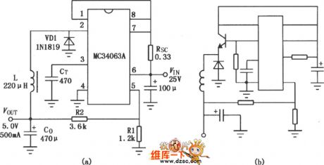 MC3406A buck-boost DC-DC convertor integrated circuit diagram