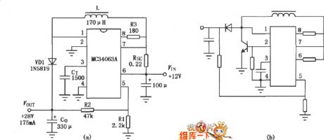 MC3406A buck-boost DC-DC convertor integrated circuit diagram