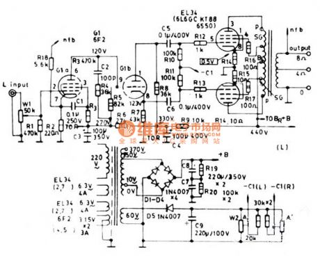 V.A.L VAA-70 push-pull tube amplifier circuit diagram
