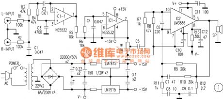 LM3886 Subwoofer circuit diagram