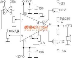 Simple FET class-A DC PA circuit diagram