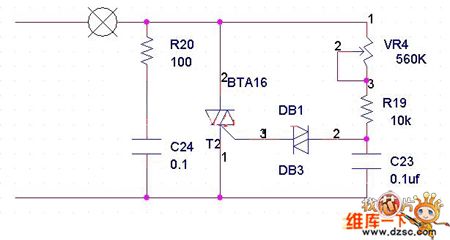 Bidirectional silicon-controlled dimmer circuit diagram