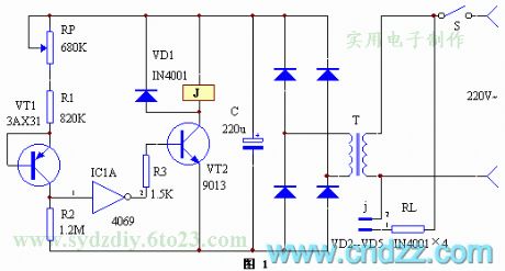 Aquarium automatic temperature constant circuit