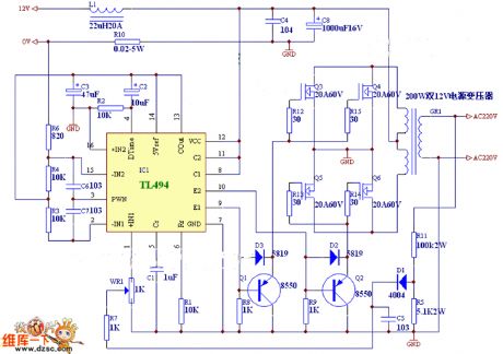 200W voltage inverter circuit diagram