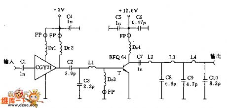 1W superhigh frequency power amplifier circuit